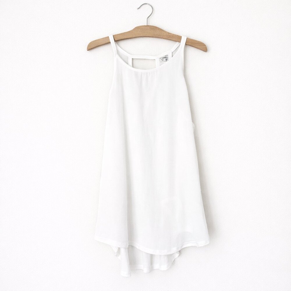 KISMET | White Keyhole Back Sleeveless Blouse – Women’s Large